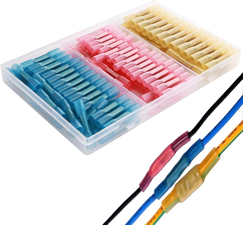 CESFONJER Heat Shrink Wire Connectors Waterproof Crimp Butt Terminals Kit 130