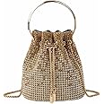 DJBM Women Full Diamonds Bucket Handbag Rhinestone Clutch Purse Evening Clutch for Women Party Prom Cocktail Wedding