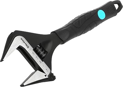 DURATECH 8-Inch Adjustable Wrench Wide Jaw 41 mm Cr-V Steel Black Oxide