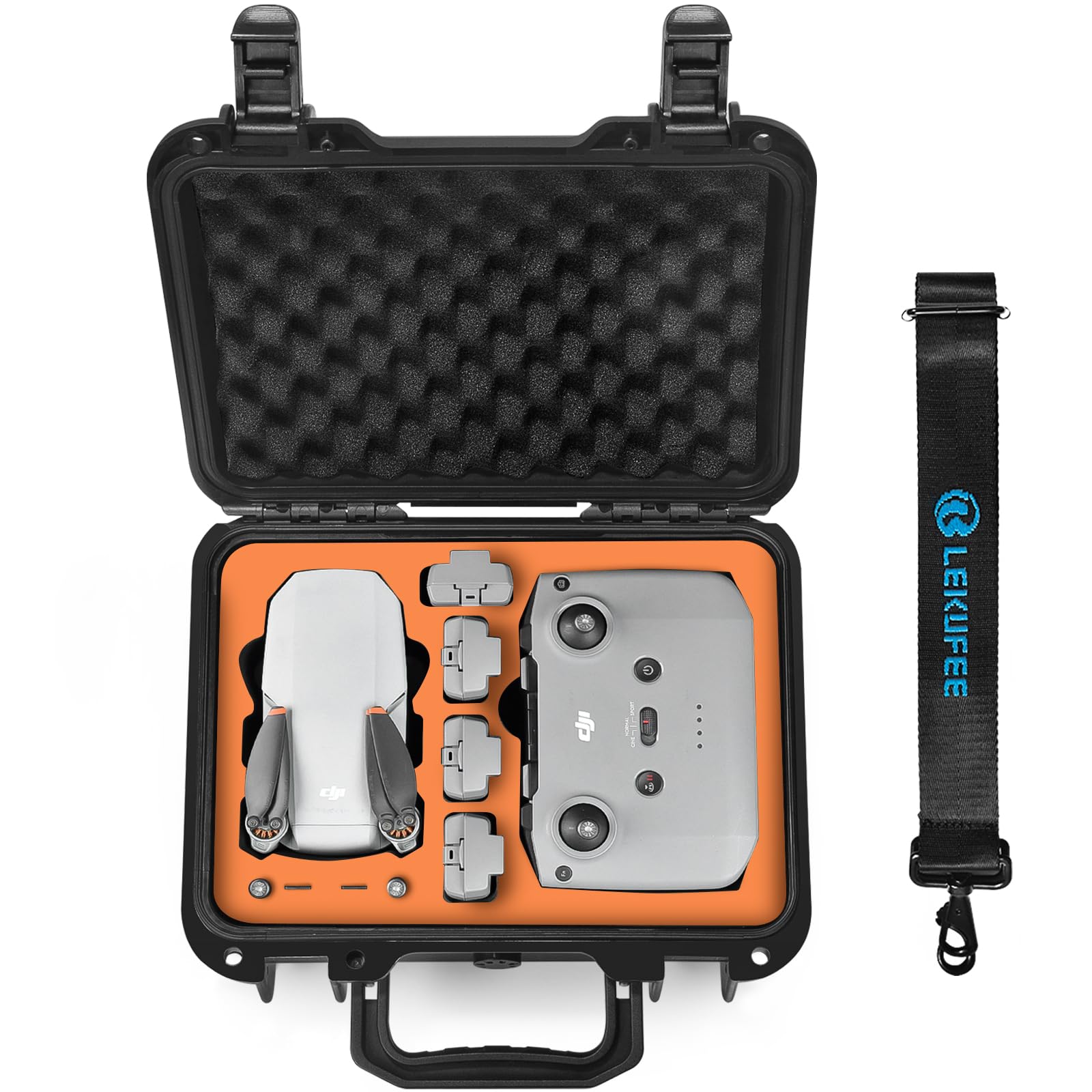 LEKUFEE Portable Waterproof Hard Case for DJI Mini 4K,DJI Mini 2 SE/2 Drone and Accessories(Orange)(Case Only)