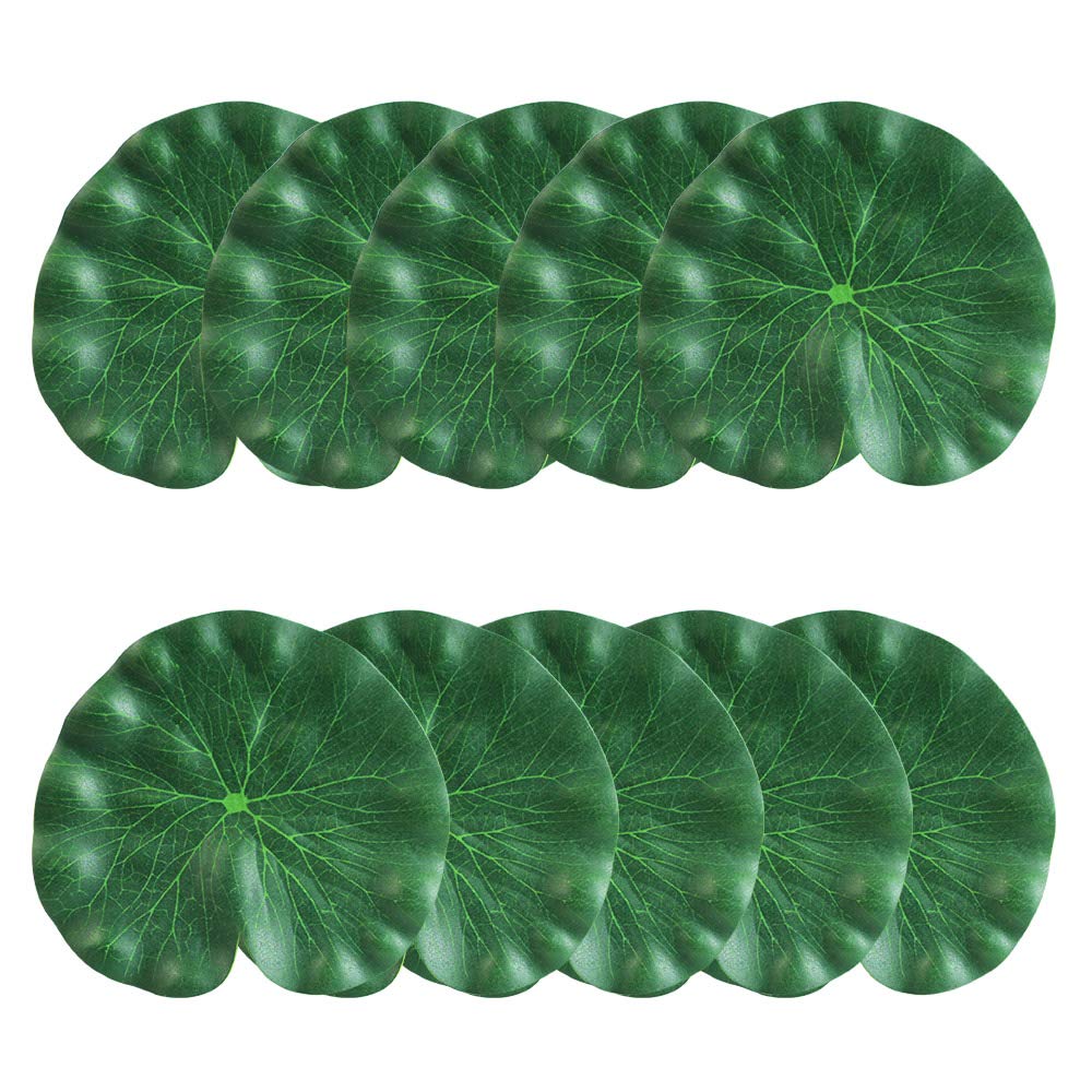 CODIRATO 10 Pcs Artificial Floating Foam Lotus Leaves Artificial Foliage Pond Decor - 18cm