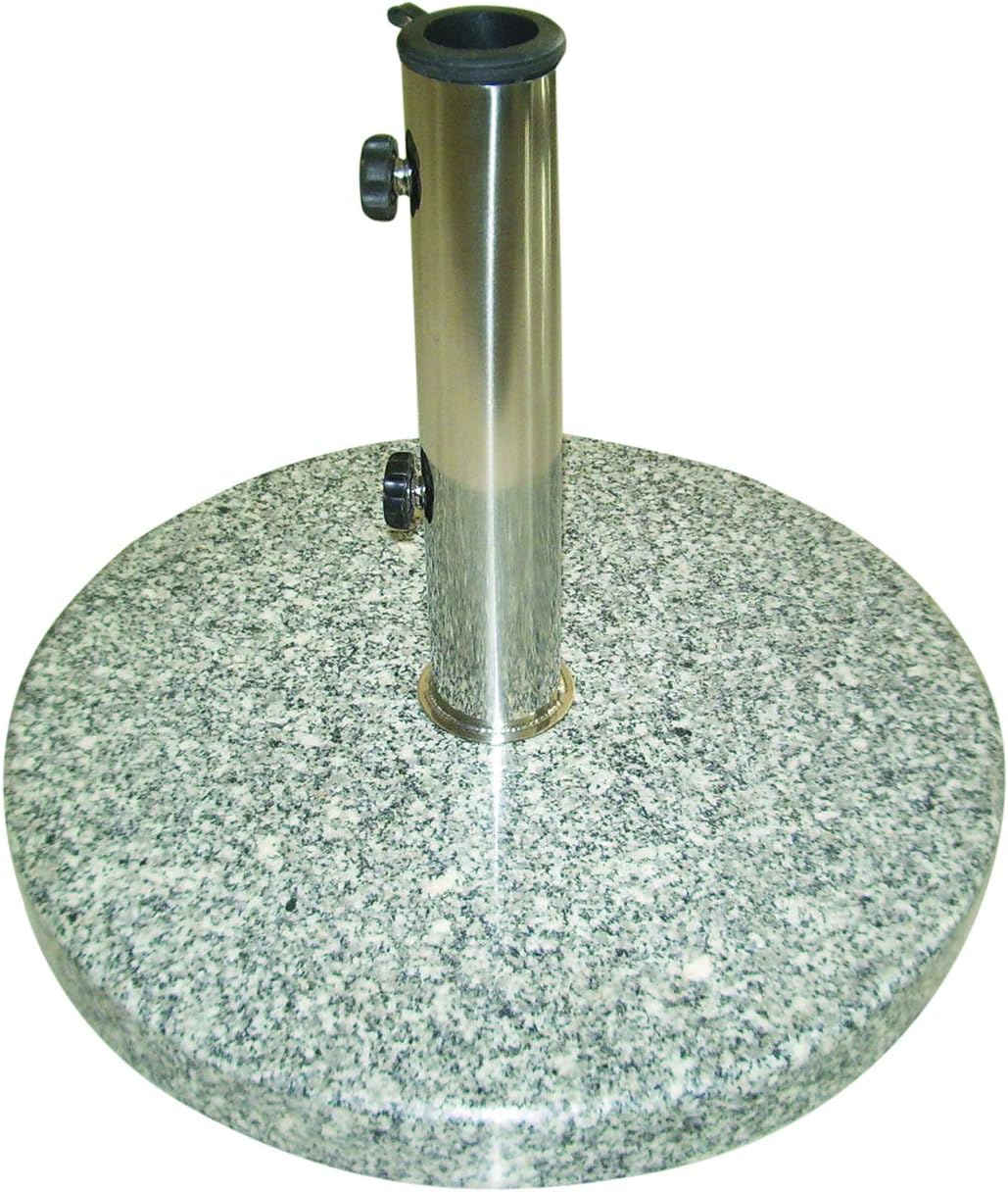 Redwood 1x Grey 16kg Round Granite Parasol Base - Large Heavy Duty Weighted Outdoor Garden Patio Table Sun Shade Umbrella Pole Holder Stand