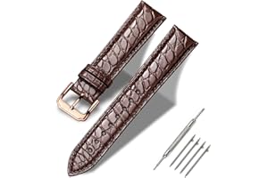 MOREANBELT Moran Alligator Leather Quick Release Watch Band 18mm 19mm 20mm 22mm 23mm 24mm Replacement Genuine Crocodile Leather Loop SmartWatch Strap for Men Women
