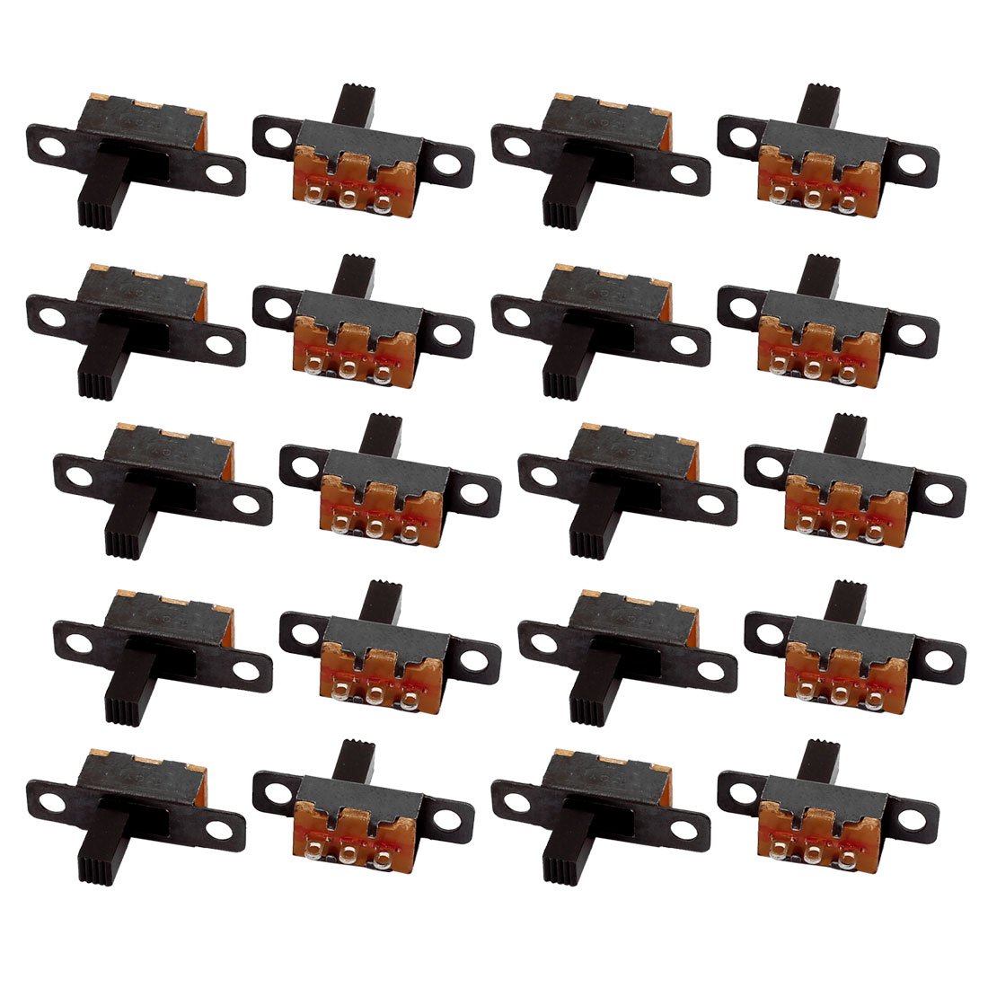 Sourcingmap 20Pcs 2 Position 3P SPDT Panel Mount Micro Slide Switch Latching Toggle Switch