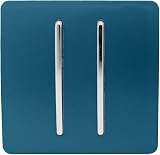 Trendi Switch Midnight Blue 2 Gang 2 Way 240V Screwless Front Plate 10A