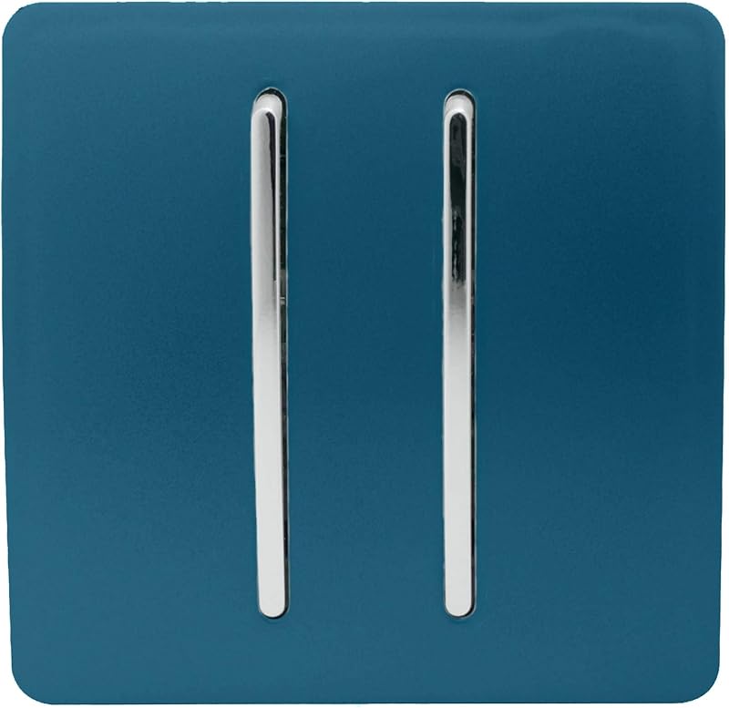 Trendi Switch Midnight Blue 2 Gang 2 Way 240V Screwless Front Plate 10A