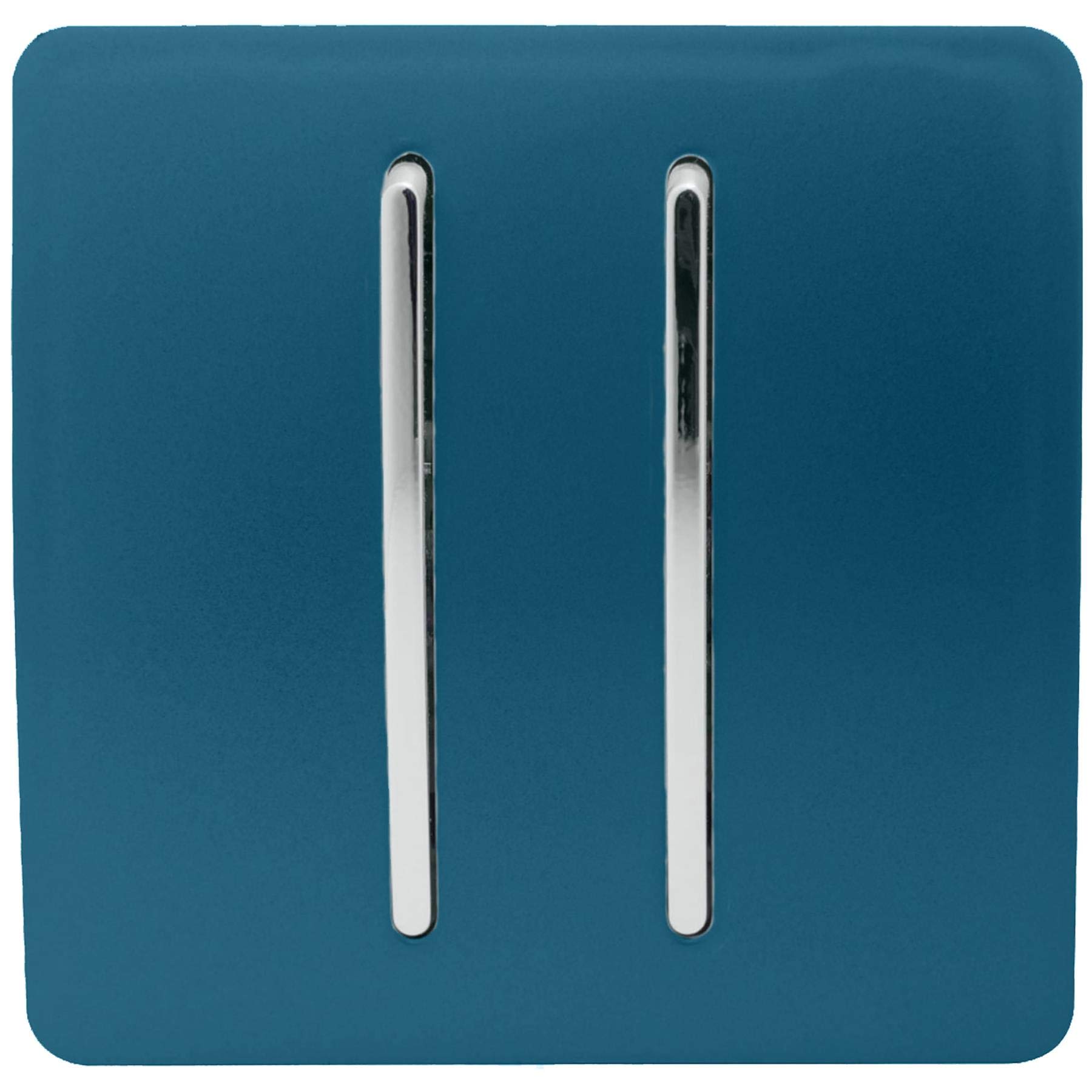 Trendi 2 Gang 3 Way Intermediate Artistic Modern Glossy 10 Amp Rocker Light Switch Midnight Blue