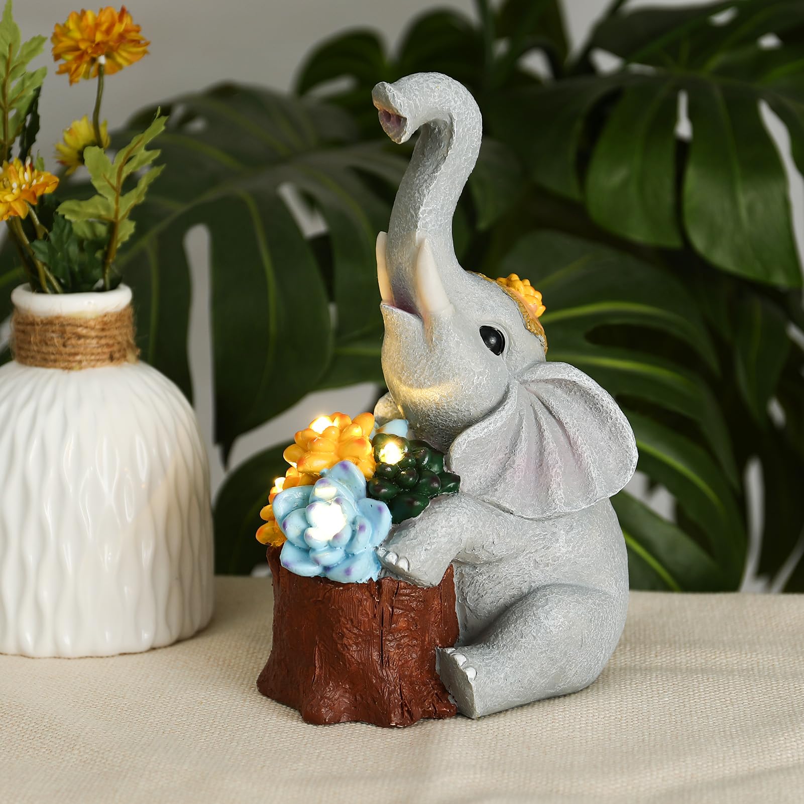 LOVERUIS Elephant Statue for Garden Decor with Gift Appeal for Women, Mom or Birthdays, Beautifully Crafted Outdoor & Home Decor