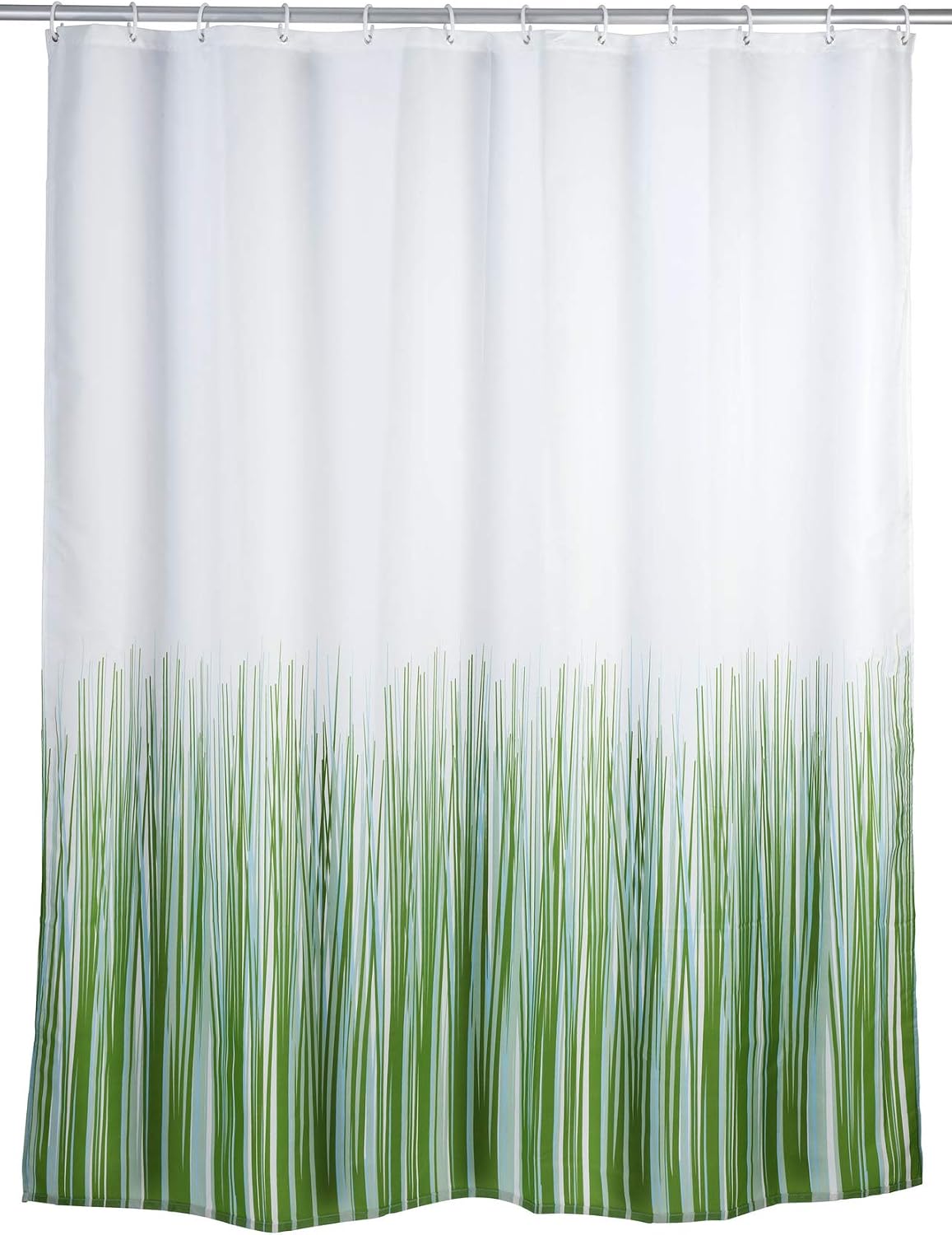 WENKO 20060100 Antimould shower curtain Nature antibacterial, washable, Plastic Polyester, White, Multi-colour
