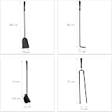 Relaxdays 5 Piece Fireplace Tool Set Black Poker Tongs Shovel Broom Bucket Stand view 5