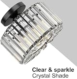 FRIDEKO HOME Crystal Ceiling Light Easric Modern Flush Mount Black view 8