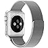 Apple Watch Band, Penom Fully Magnetic Closure Clasp Mesh Loop Milanese Stainless Steel Bracelet Strap, 42mm Silver