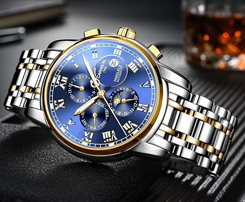 Carnival Mens Automatic Machine Gold Stainless Steel Sapphire