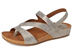 Eurosoft Women's Gianetta Flat Sandal, Silver/Gold, 7