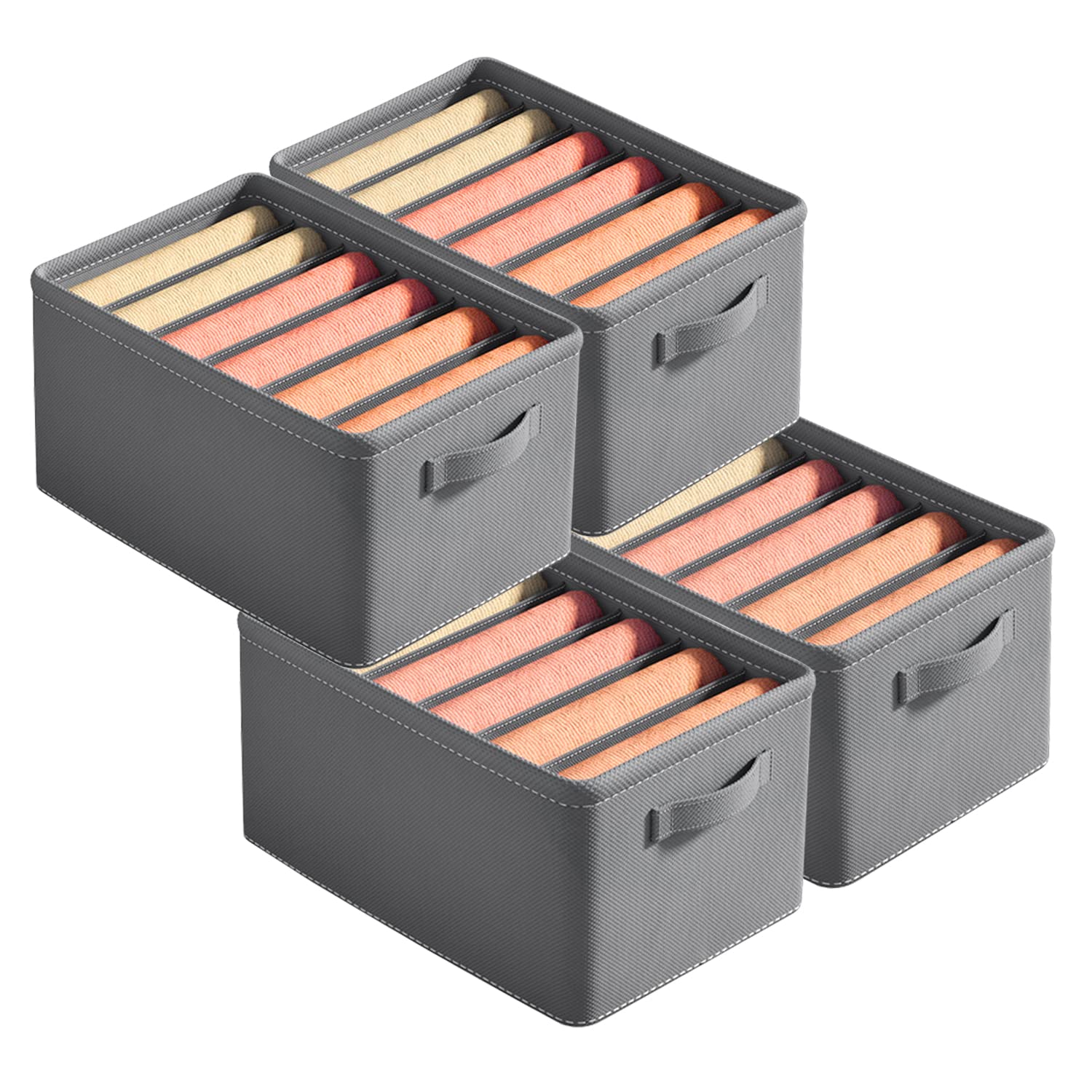 Lychico Extra Large Foldable Wardrobe Storage Organizer for Clothes - Moth-proof, Moisture-proof, and Waterproof (4 pcs, 44 * 30 * 20cm)