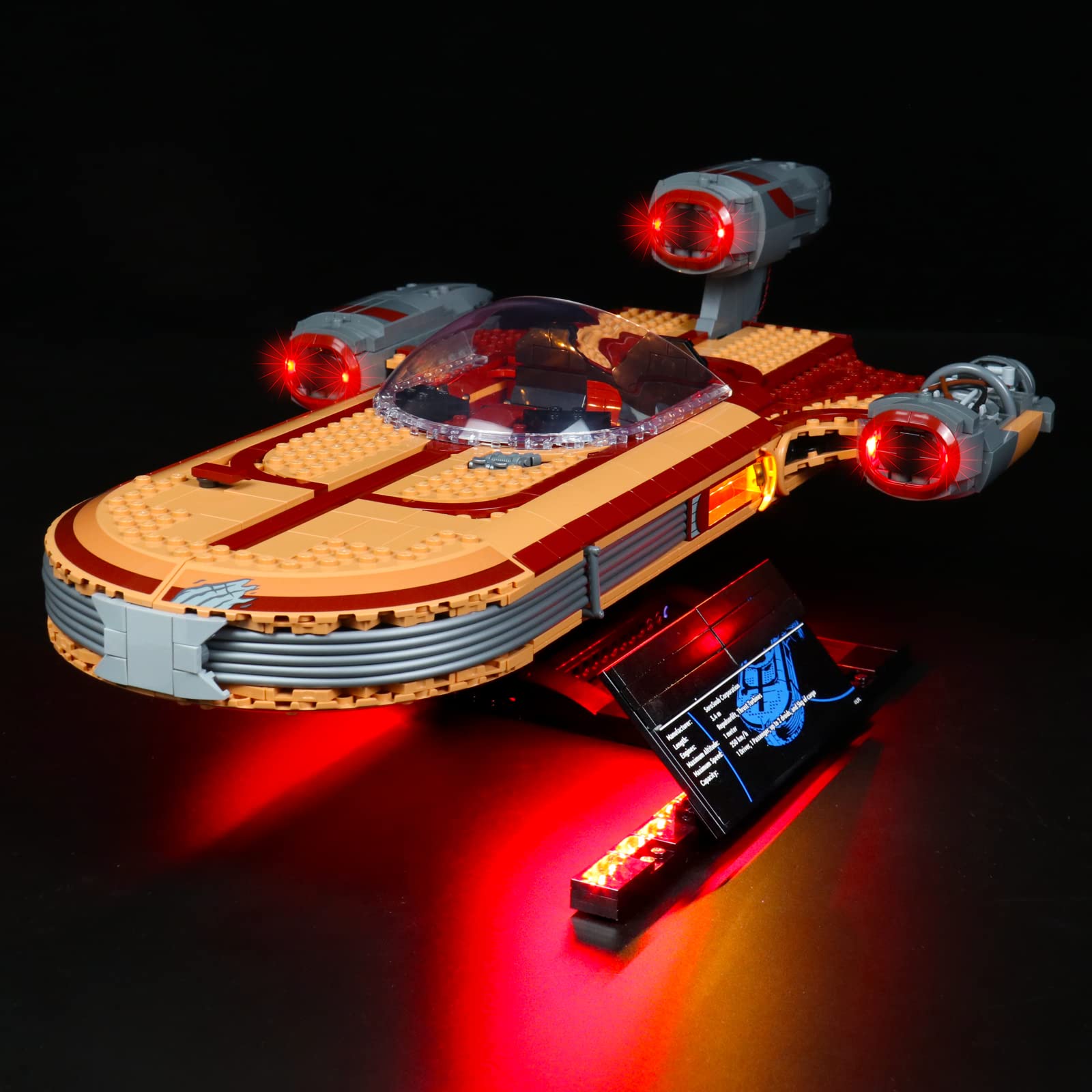 Led Light Set for Lego Luke Skywalker Landspeeder, Led Light Kit for Lego 75341 UCS Luke Skywalker’s Landspeeder - Not Include Lego Models, Just Light Set (Standard Version)