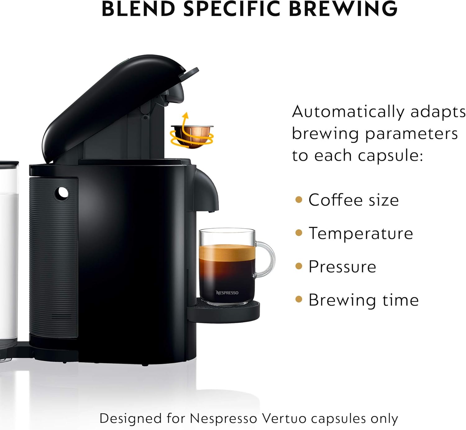 Nespresso VertuoPlus Coffee and Espresso Maker by Breville with Aeroccino, Ink Black AND BEST SELLING COFFEES INCLUDED: Kitchen & Dining