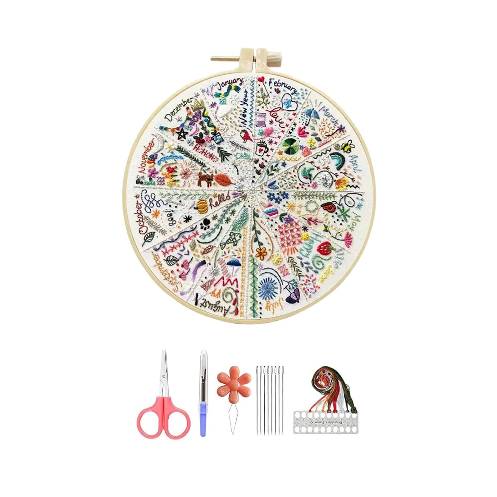 Photo 1 of ****MISING PARTS***
Hzkokon Embroidery Kit for Beginners Adults Practice of All Season Hand Embroidery Kit Includes Stamped Flower Pattern, 7.8-Inch Hoop, Color Threads,Tools & Follow Instruction DIY Hand Gift for Adults