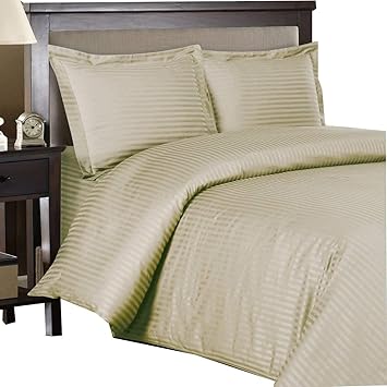 Amazon Com Royal Hotel 8pc Queen Size Bed In A Bag Striped Tan