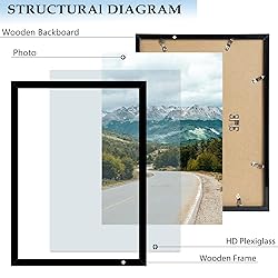 QOTIB Wood 15x22 Picture Frame Black for Wall
