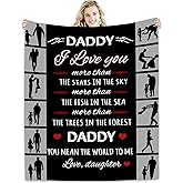 Hcoviv Dad Gifts Blanket 50"X60", Best Dad Ever Gifts, Dad Gifts from Daughter, Dad Gift Ideas, Gifts for Daddy, Funny Dad Bi