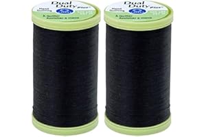 2-Pack Bundle Coats & Clark Dual Duty Plus Hand Quilting Thread 325yds Black s960-0900