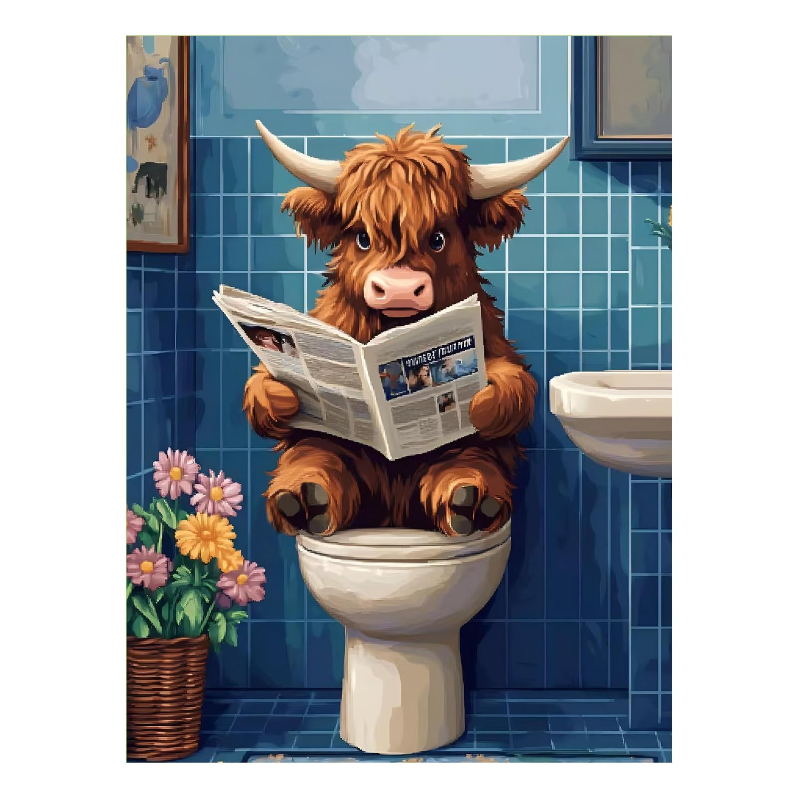 Mafenr Art Cow Paint by Numbers for Adults, Cow Paint by Numbers, Painting by Numbers Canvas for Gifts and Wall Decorate 12x16 Inch/30x40 CM — image 1