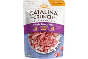 Catalina Crunch Protein Cereal - Sugar Free Breakfast Cereal with 11g of Protein - Gluten Free, Keto Friendly - Triple Berry Blast - 8 oz. Bag (Pack of 1)
