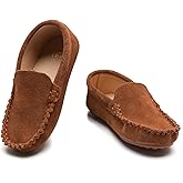 DADAWEN Toddler Little Kid Boys Girls Soft Suede Leather Slip On Flat Boat Dress Shoes Wedding Church Oxford Shoes Loafers