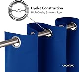 Deconovo Thermal Insulated Curtains Blackout Eyelet Royal Blue W52 x L45 Pair view 7