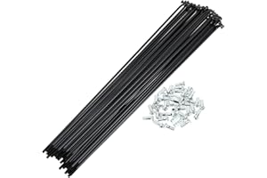 RATCHROLL 1 Set Universal Bicycle Spokes 12G 245mm Length Bike Wheel Spokes Nipple Black Carbon Steel