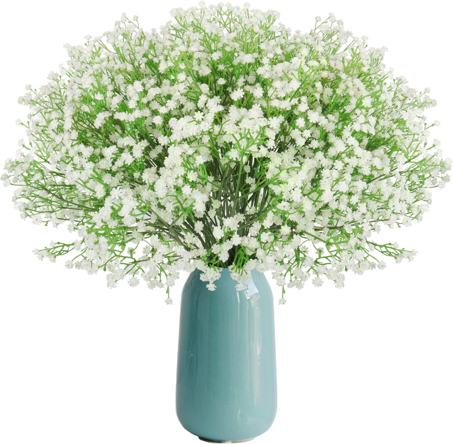 Beferr 12 Pcs Artificial Gypsophila Flowers Faux Baby Breath Bouquet Real Touch Flowers for Home Wedding Party Office Decoration DIY Wreath Arrangement (White)