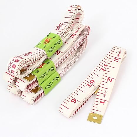 60-Zoll-Long Fiber Glass Sewing Tailor Maßband Rot Weiß 6 Stück