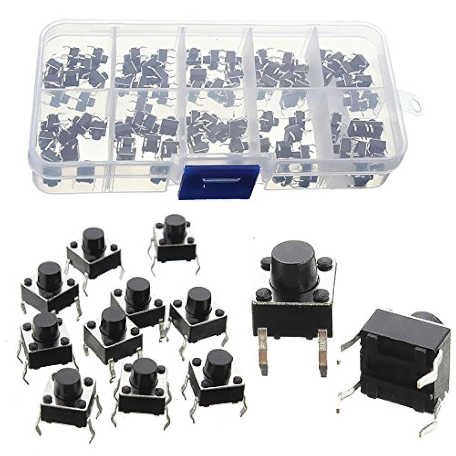 100x Mini Micro Momentary Electronic Tactile Push Button Switch : 6 * 6 * 5mm : 4pin