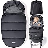 Orzbow Universal Stroller Footmuff, Winter Baby Stroller Bunting Bag, Warm Coral Fleece Stroller Sleeping Bag for Cold Weather, Waterproof & Windproof, Baby Winter Must Have, Black