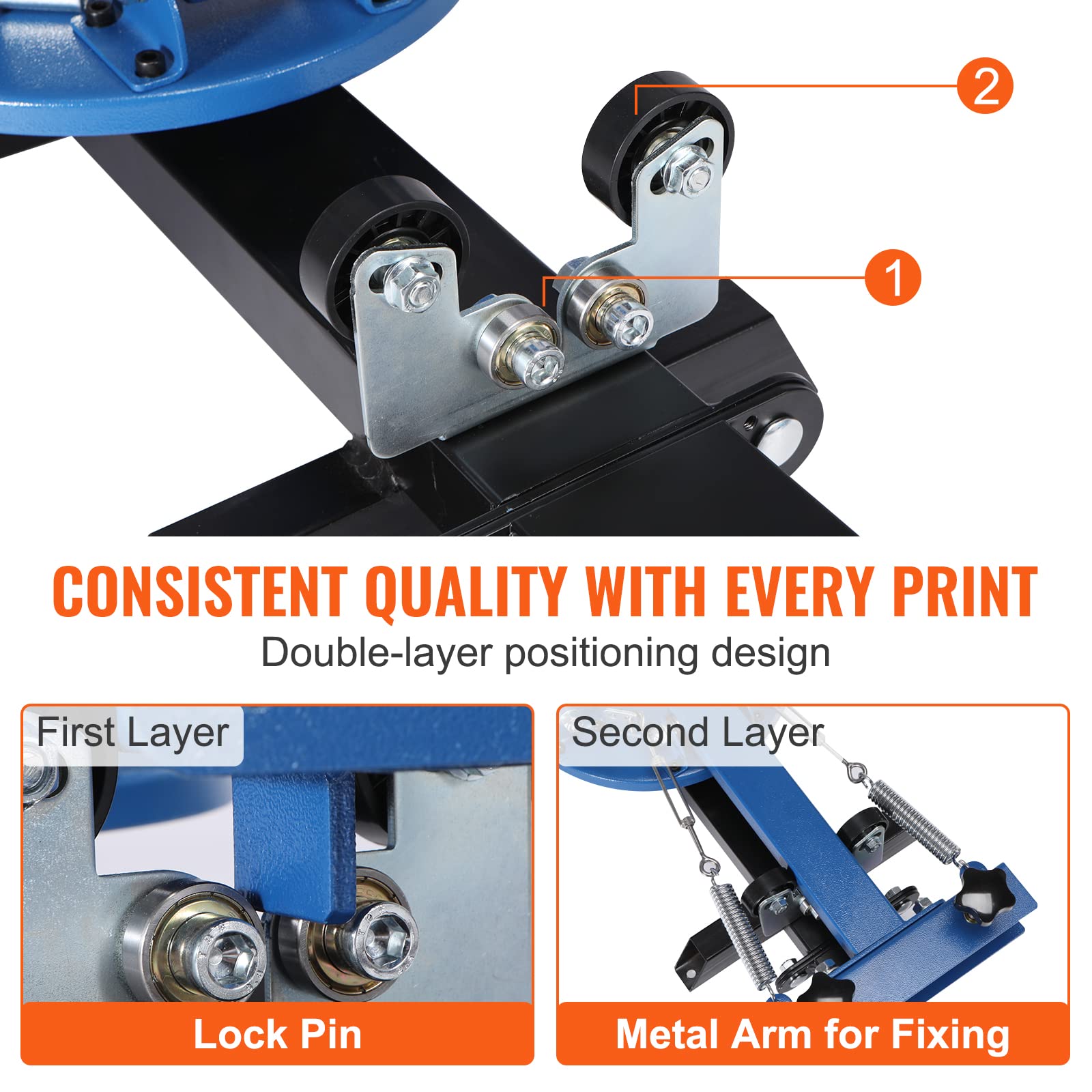 VEVOR Screen Printing Machine, 4 Color 1 Station 360° Rotable Silk Screen Printing Press, 21.2x17.7in / 54x45cm Screen Printing Press, Double-Layer Positioning Pallet for T-Shirt DIY Printing
