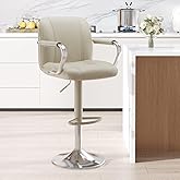 MALOL Set of 1 Beige Counter Chairs with Backs – Adjustable Swivel High Chairs for Kitchen Island, Modern Seating, Taburetes 