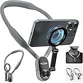 TELESIN° Magnetic Neck Mount for Phones, Cell Phone Holder Stand Hanging on Neck POV/Vlog Selfie Hand Free Necklace Phone Str