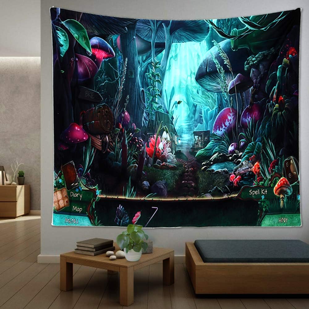 Amazon Com Psychedelic Mushroom Trippy Tapestry For Man Hippie Trippy Posters Wall Hanging Trippy Room Decor Posters Forest Tapestries For Man Mens Tapestry For Bedroom Tapestries For Bedroom 51 2 X 59 1 Inches Everything