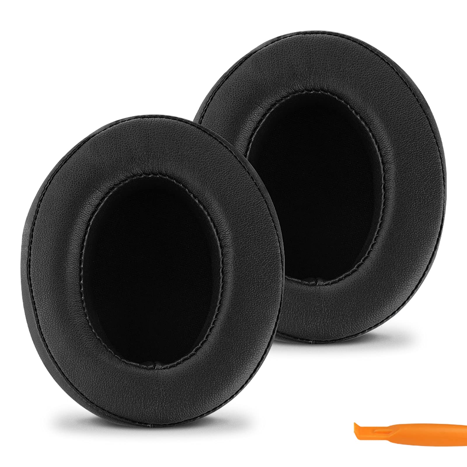 Geekria Replacement Ear Pads, Protein Leather Memory Foam Cushions for Sony Bose HyperX Turtle Beach Skullcandy Over-Ear Headphones (Black)