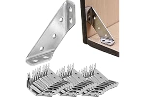 PETICEHI 10/20/30PCS Universal Furniture Corner Connector, Angle Fasten Connector Furniture Triangle Support Frame Stainless Steel Corner Bracket for Shelf Cabinet Table Chair (30PCS)