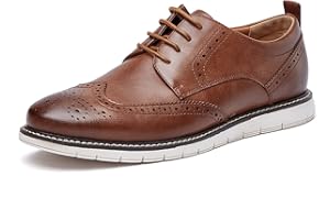 TEMESHU Men's Casual Oxfords Wingtip Business Formal Dress Shoes
