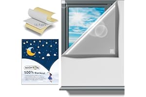 NIGHTON Portable Blackout Curtains 71"×57" Strong Hook and Loop Tape Strips with Adhesive,Blackout Shades That can be Cut,100% Blackout Material Blackout Blinds for Baby Nursery or Travel Use-White-I