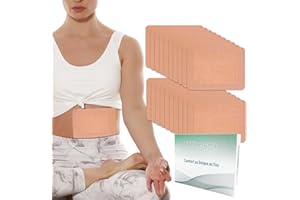 WELLNESSAMZ 20Pcs Castor Oil Pack Wrap Size 8.2 * 6.3in for Pure Castor Oil, No Washing Self Adhesive with High Absorbent Organic Cotton Flannel, Anti Massage Oil Leak, Design for Women Men