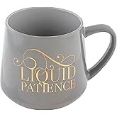 Karma Novelty Ceramic Coffee Mug Liquid Patience - 16 oz Cute Sarcastic Coffee and Tea Mug – Funny Coffee Mug with Witty Sayings for Women and Men, Gift for Friends, Coworkers, Boss, Mothers Day Gifts