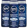 NIVEA MEN Cool Kick Body Wash | 3-in-1 Men Shower Gel (Body, Face & Hair), 3x500mL