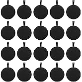 uxcell 20 Pcs Round Pendant Trays Kit, 25mm Alloy Blank Bezel Pendant Base Flat Connector Settings for Photo Charm Jewelry Making DIY Crafts, Black