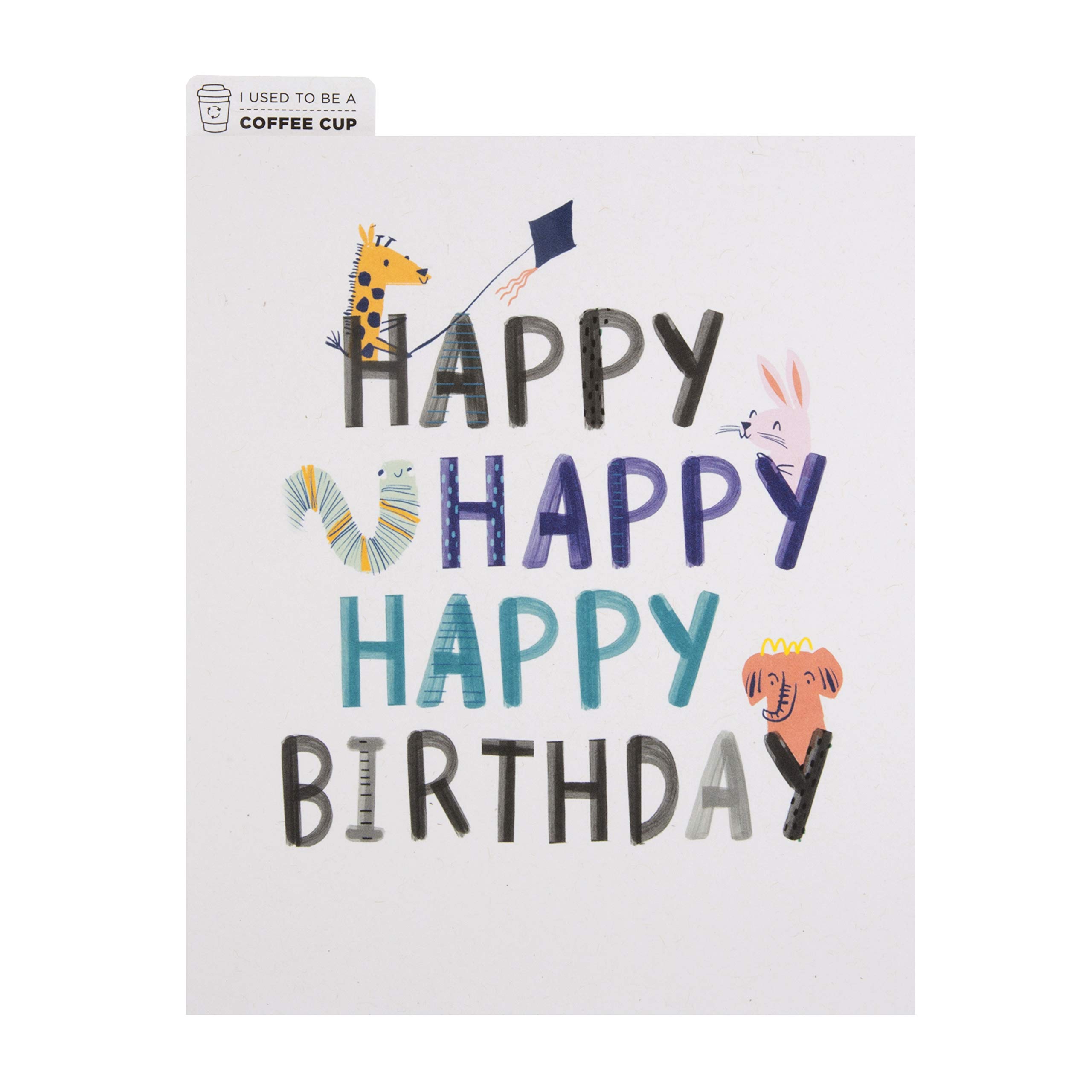Hallmark Croppers Cupcycled Birthday Card - Cute Animal Illustration Design
