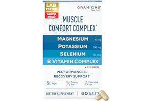 Granions Muscle Comfort Complex – Natural Tense Muscle Relaxer Pills Magnesium, Potassium, Selenium, Copper, B Vitamins – Daily Relaxant for Relief from Cramps, Spasms & Joint Discomfort – 60 Tablets