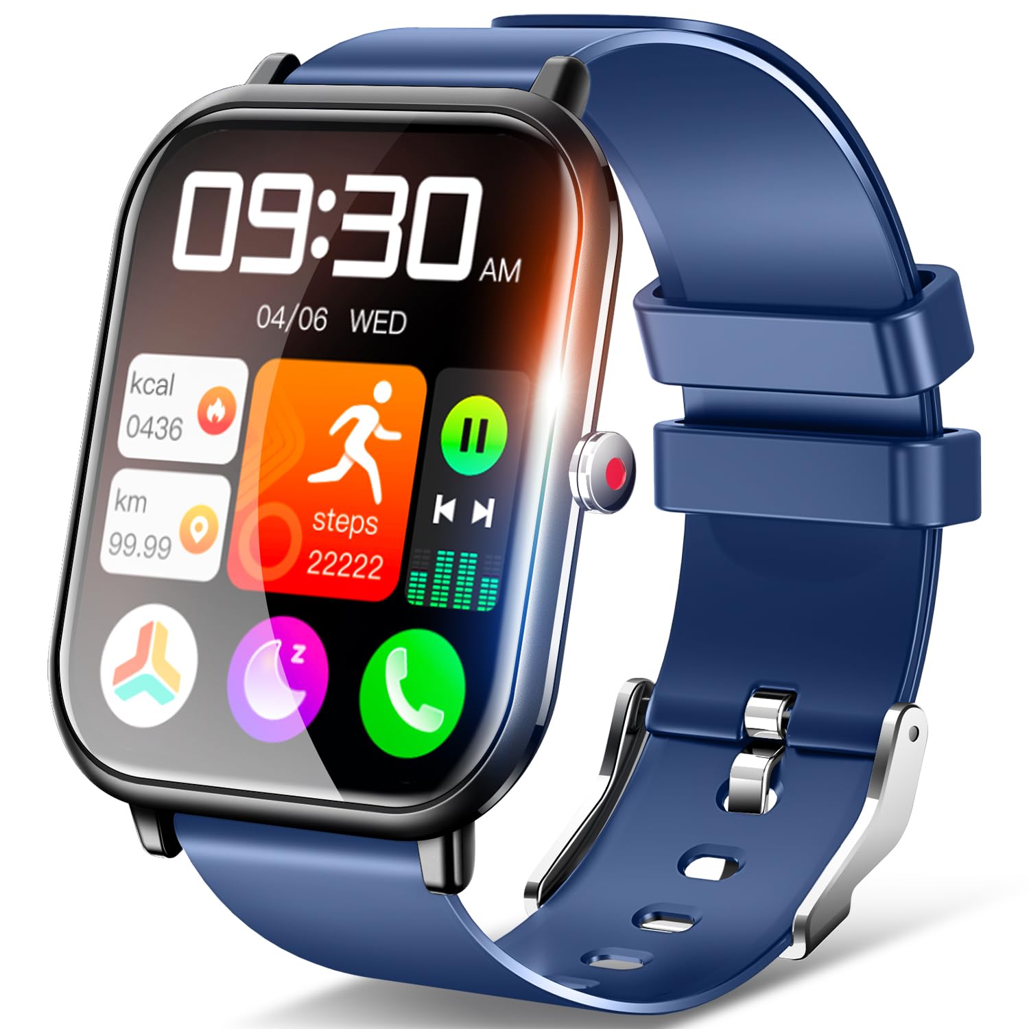 Smart Watch, Bluetooth 5.3 (2025 New Release, 1.7-inch Large Screen, Ultra Thin), Activity Meter, Compatible with iPhone/Android, IP68 Waterproof, Sports Watch, 24 Exercise Modes, Men's, Women's, GPS
